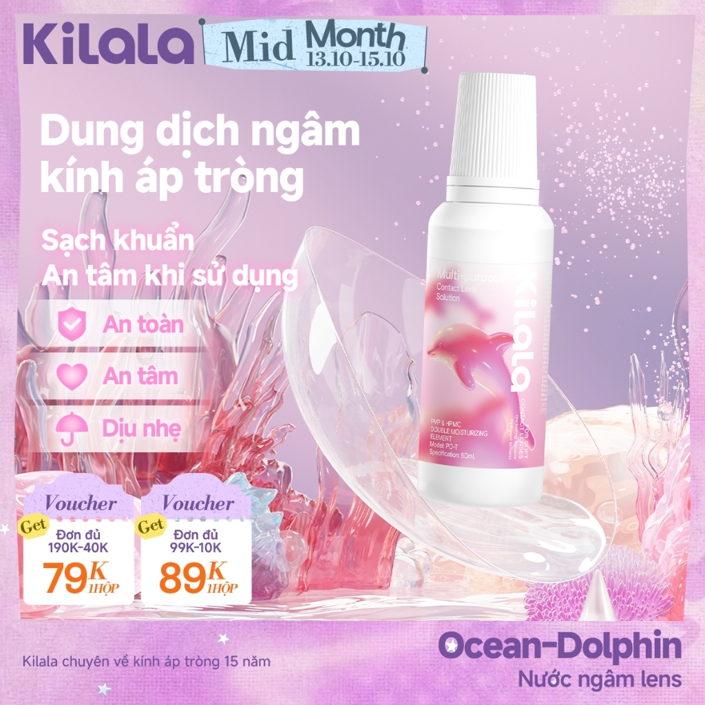 Nước ngâm lens cao cấp Kilala Little Droplets 60ml/360ml- Dành cho mắt nhạy cảm