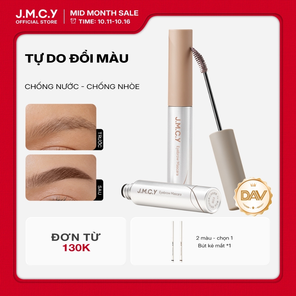 JMCY Mascara Lông Mày Nhiều Màu – Kết Cấu Nhung Mịn, Bền Màu 12 Giờ, Chống…