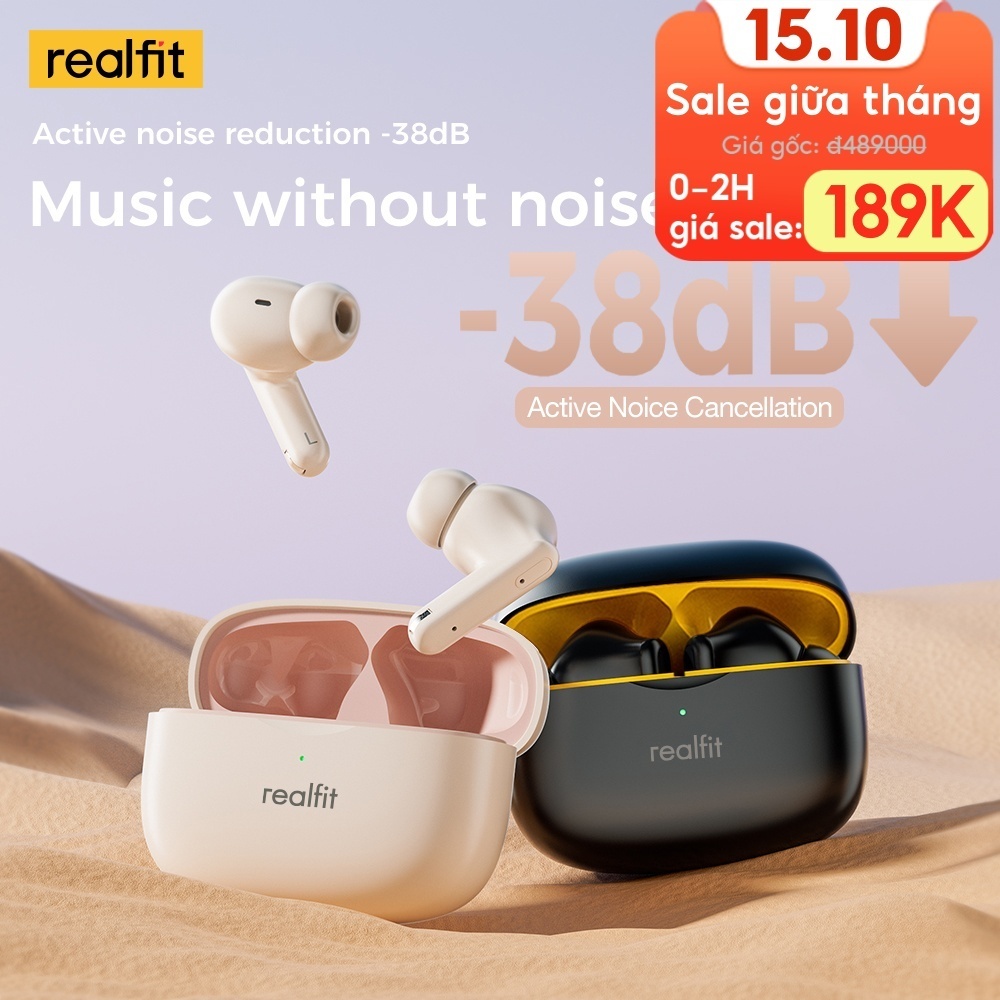 Tai Nghe Bluetooth Realfit F3 Tai Nghe Thể Thao Khử Tiếng Ồn -38db 360° Âm…