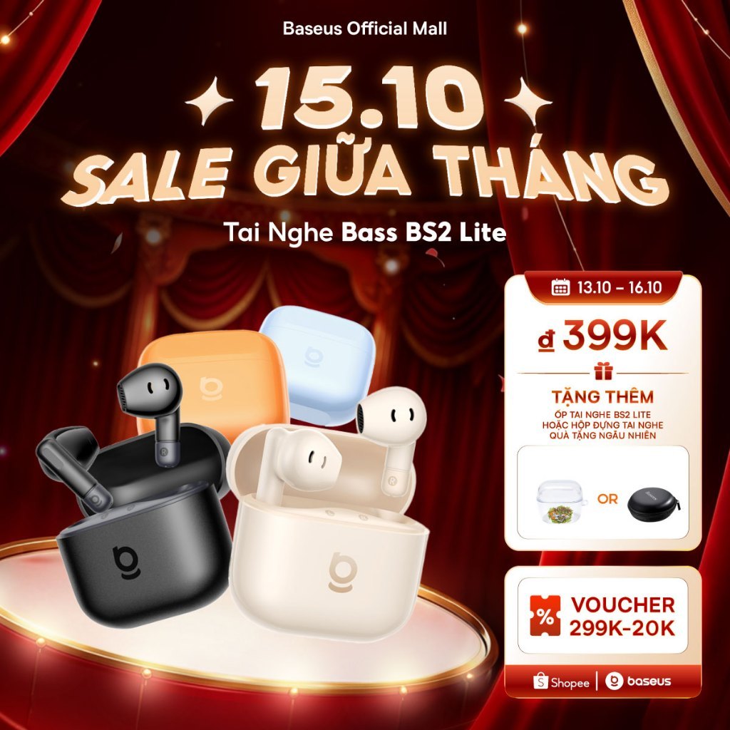 Tai Nghe Bass BS2 Lite Baseus Tăng cường âm trầm 40 giờ sử dụng khi dùng cùng…