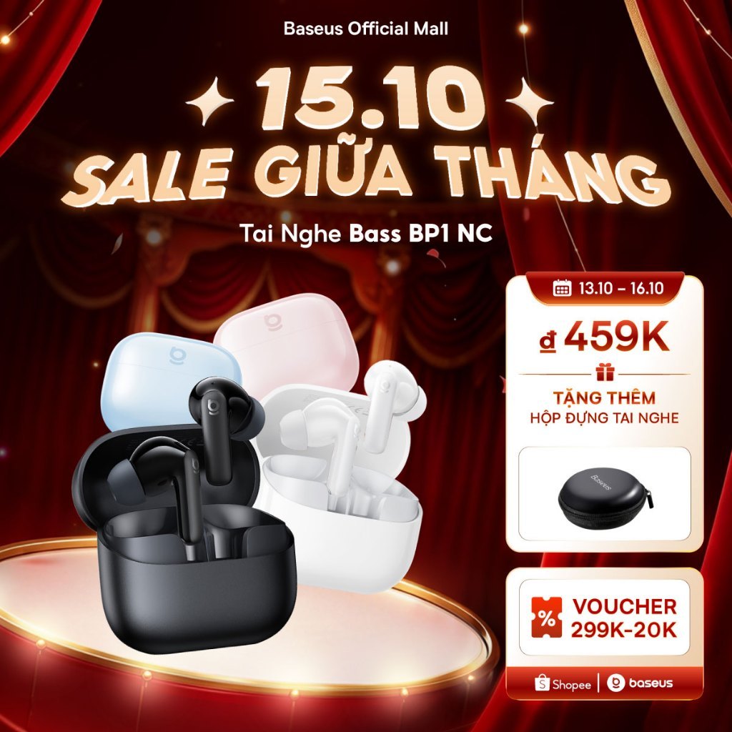 Tai nghe chống ồn Baseus Bass BP1 NC Super Bass Bluetooth 6.0 41H Tuổi thọ pin…