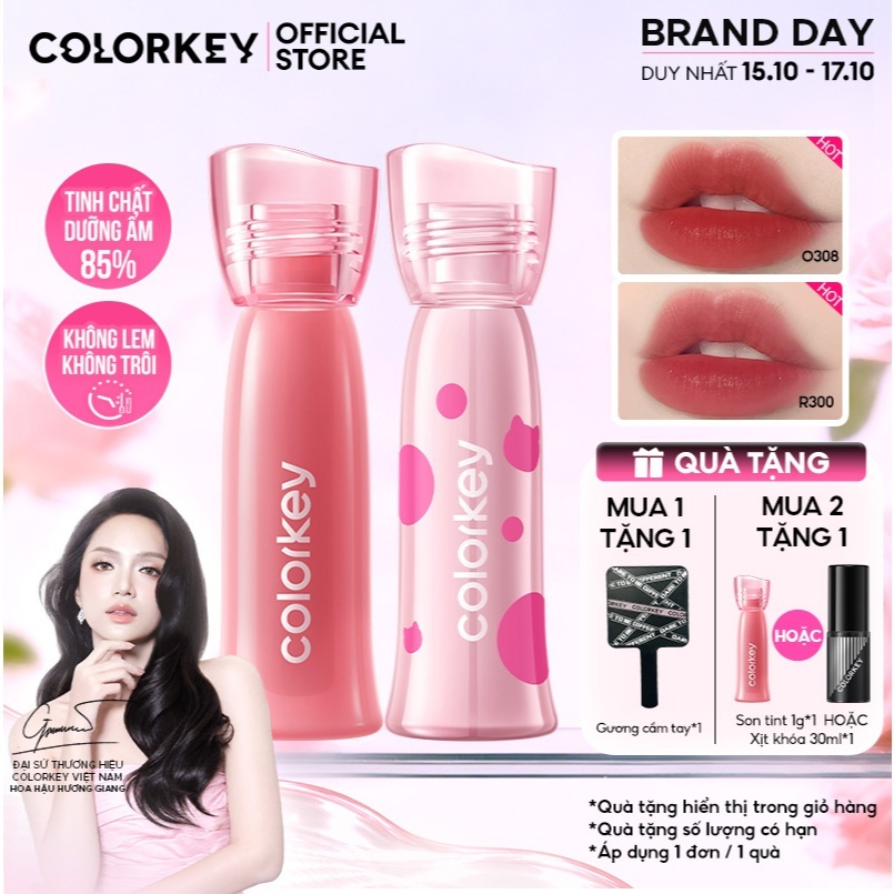 Son COLORKEY Watery Tint, Lì Mịn Nhẹ Môi, Không Dính, Lâu Trôi 1.8g