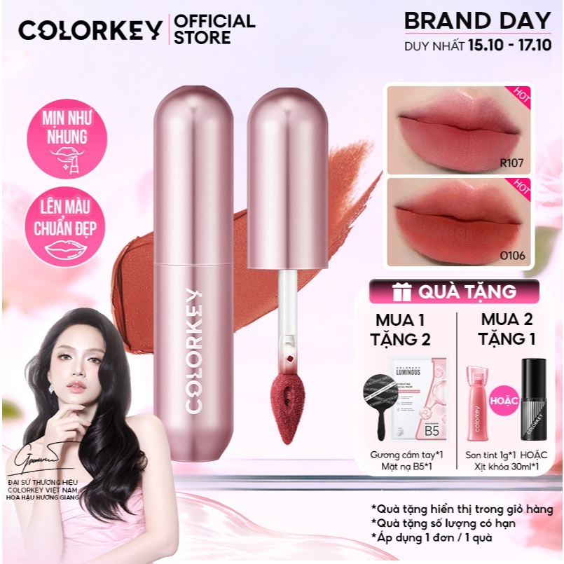 Son Bùn Lì Mịn Dễ Tán COLORKEY, Không Khô Môi, Che Phũ Rảnh Môi 2g