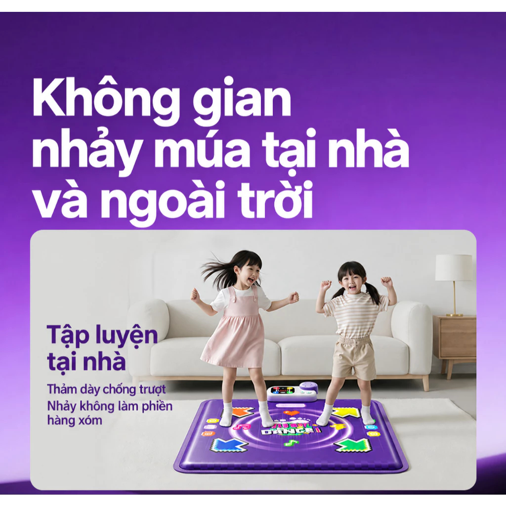 Thảm khiêu vũ trẻ em Thử thách xếp hình âm nhạc Trò chơi năng động Thực hành Bluetooth
