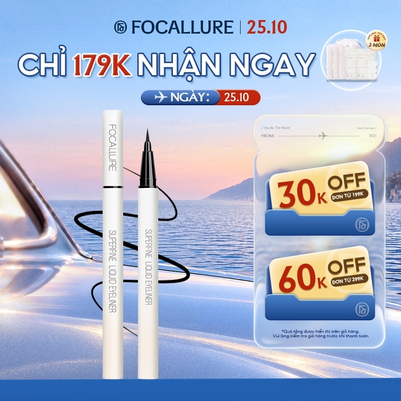 Bút kẻ mắt FOCALLURE dạng lỏng chống thấm nước nhanh khô 0.6g