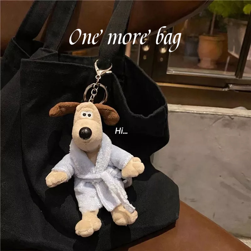 Móc Khóa Hình Búp Bê Cặp Đôi Mặc Áo Choàng Tắm Nhồi Bông Đáng Yêu One More Bag Wallace Và Grom