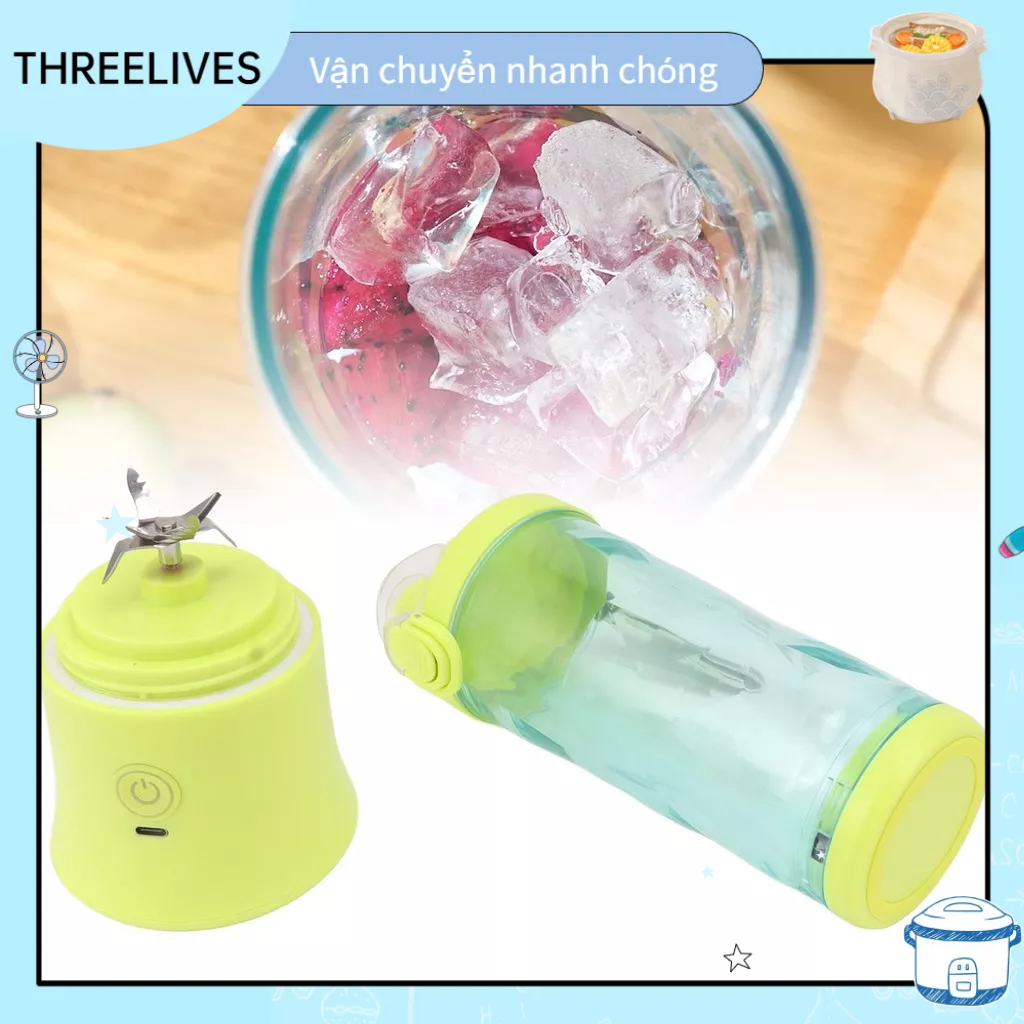 EasyHome Máy Xay Sinh Tố Cầm Tay USB Có Thể Sạc Lại 20oz 600ml Kích Thước Cá Nhân Mini 6 Lưỡi Dao Cho Nhà Bếp Du Lịch Tại
