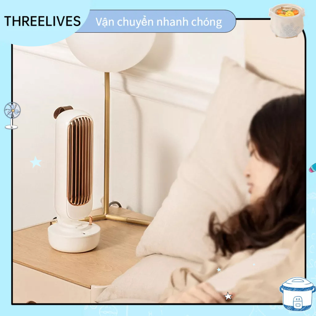 EasyHome Quạt Tháp Mini Di Động Để Bàn Làm Mát Phun Ẩm USB Cho Văn Phòng Sinh Viên Màu Trắng