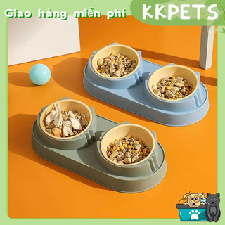 Bát ăn cho chó mèo,bát đôi kèm chỗ đựng nước chó mèo,bát ăn cho chống trượt chó mèo kkpets