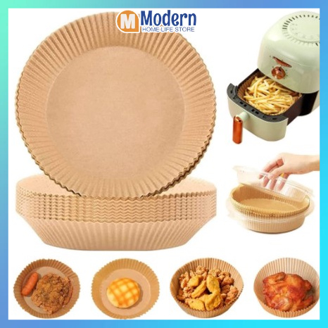 Set 100 Giấy Lót Nồi Chiên Không Dầu Chống Dính Dùng Một Lần Tiện Dụng