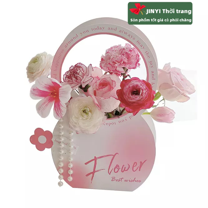 Giỏ Hoa Bằng Giấy Kích Thước 32 * 8 * 20cm Xinh Xắn