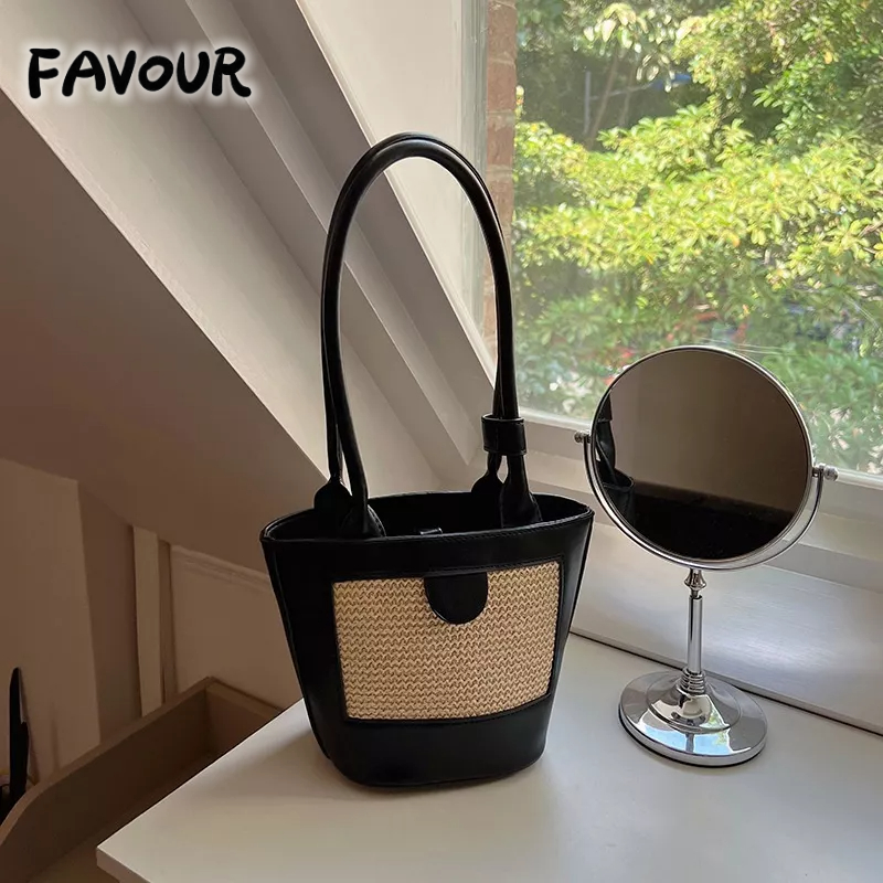 Túi Xách Đan Rơm Phong Cách Retro Dễ Phối Đồ