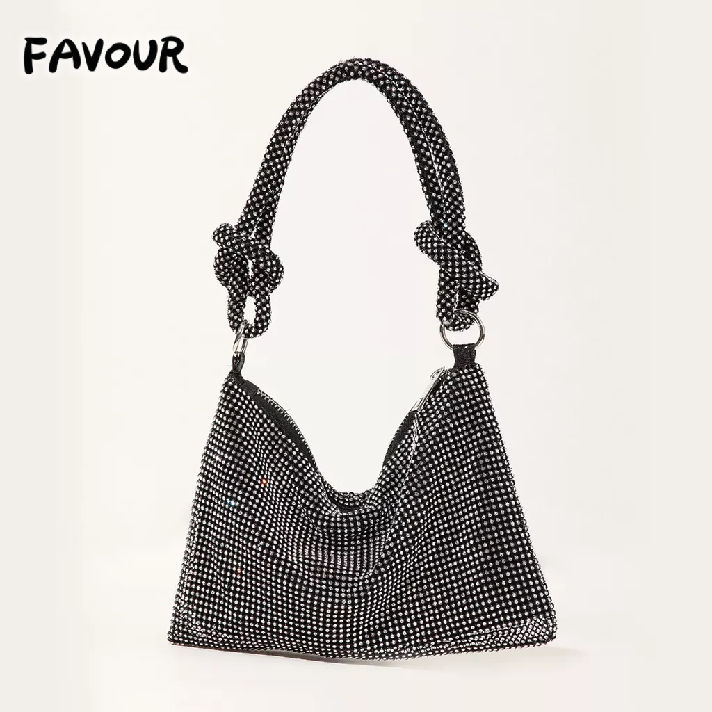 Gr Túi Xách Đính Kim Cương Giả Thắt Nút Thủ Công Hợp Thời Trang Dự Tiệc Tối