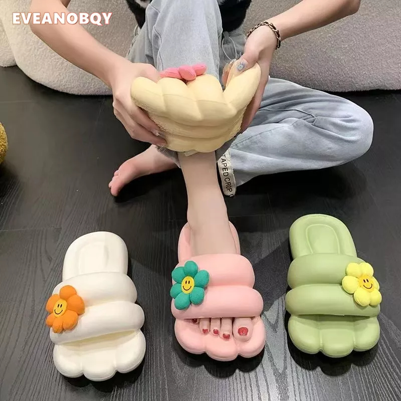 【Kiểm định chất lượng】Dép Sandal Mềm Quai Ngang Đính Hoa Thời Trang Xuân Hè 2023