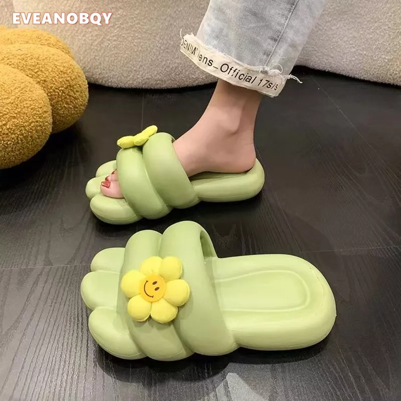 【Kiểm định chất lượng】Dép Sandal Mềm Quai Ngang Đính Hoa Thời Trang Xuân Hè 2023