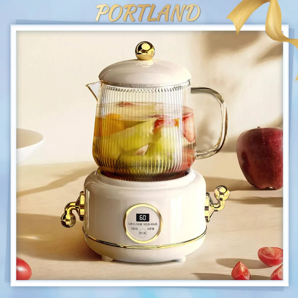 Portland Sức Khỏe Nồi Thép Không Gỉ Kính Đa Năng Điện Mini Ấm Siêu Tốc Cho Gia Đình Và Văn Phòng