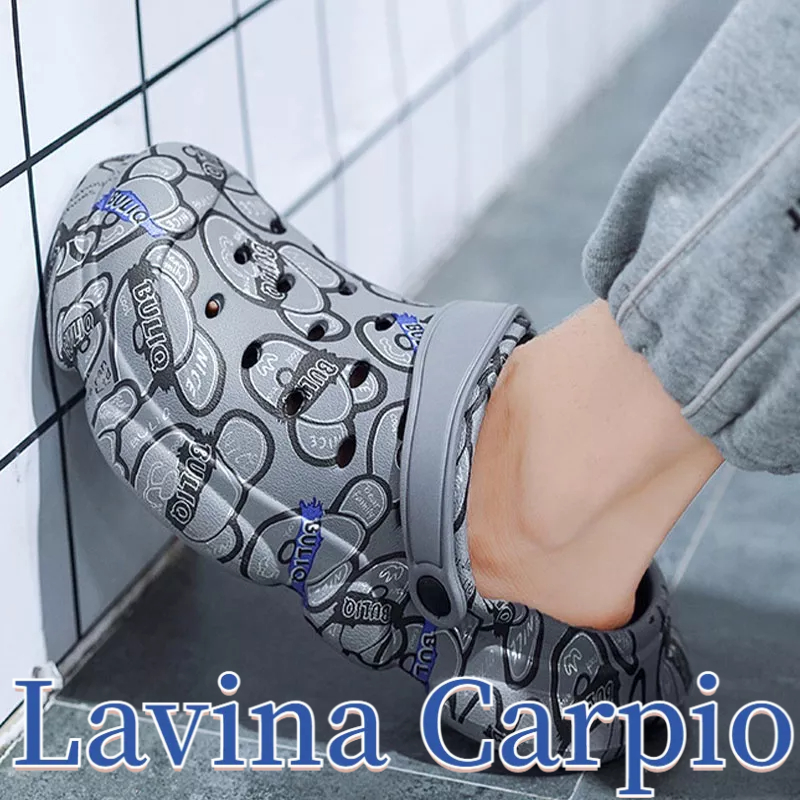 Dép crocs LAVINA CARPIO bằng eva chống trượt chống mài mòn in họa tiết thời trang độc đáo cho nam