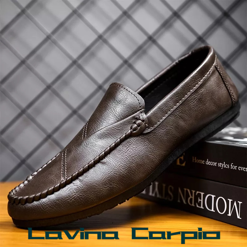 Giày Lười Da Thoáng Khí Phong Cách Hàn Quốc Cho Nam