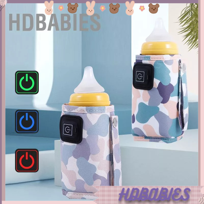 HDbabies USB Bình Giữ Nhiệt Cho Bé 3 Mức Điều Chỉnh Độ Thiết Kế Móc Và Vòng Di Động Sữa