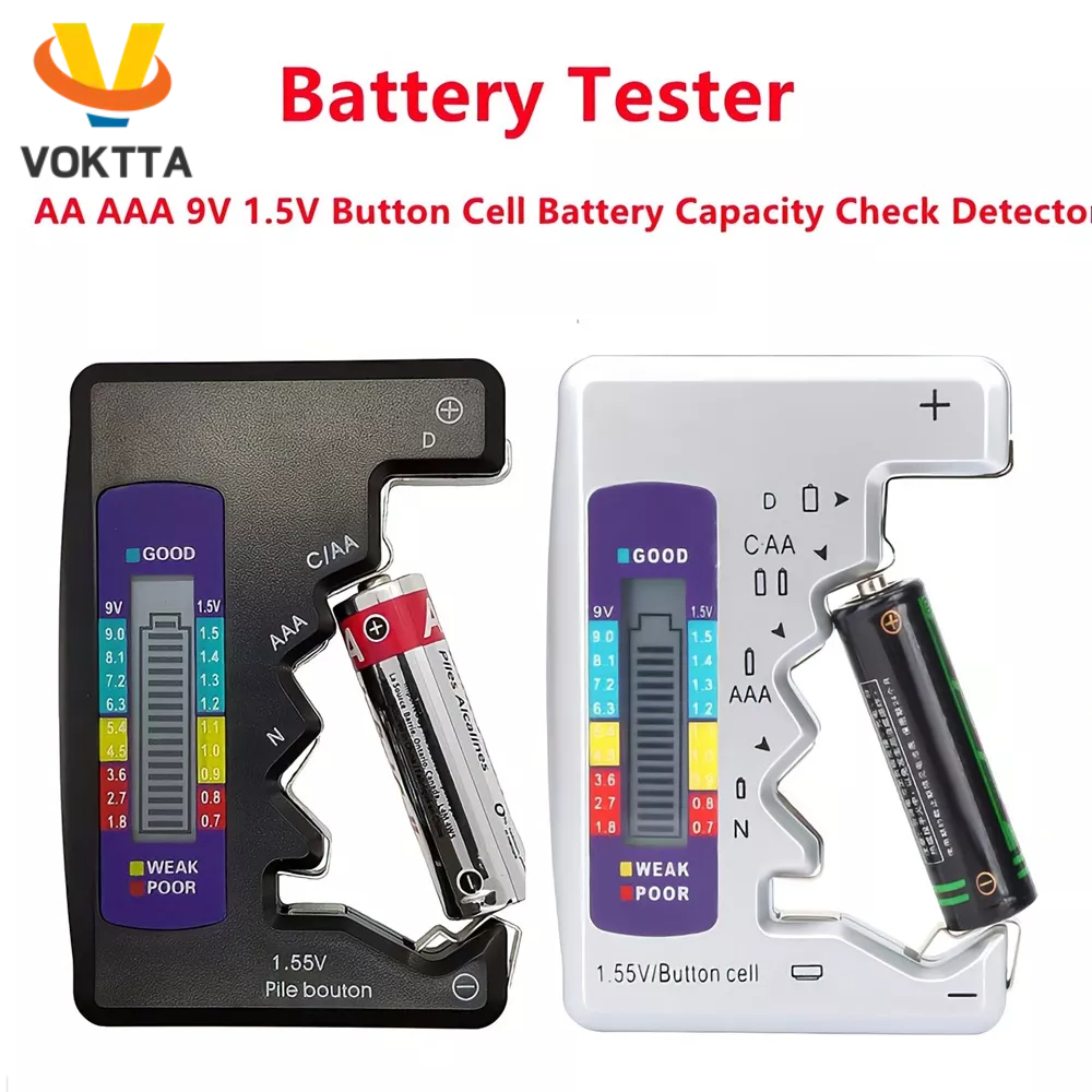 Thiết Bị Kiểm Tra Dung Lượng Pin AA / AAA / 9V / 1.5V Màn Hình LCD VOKTTA