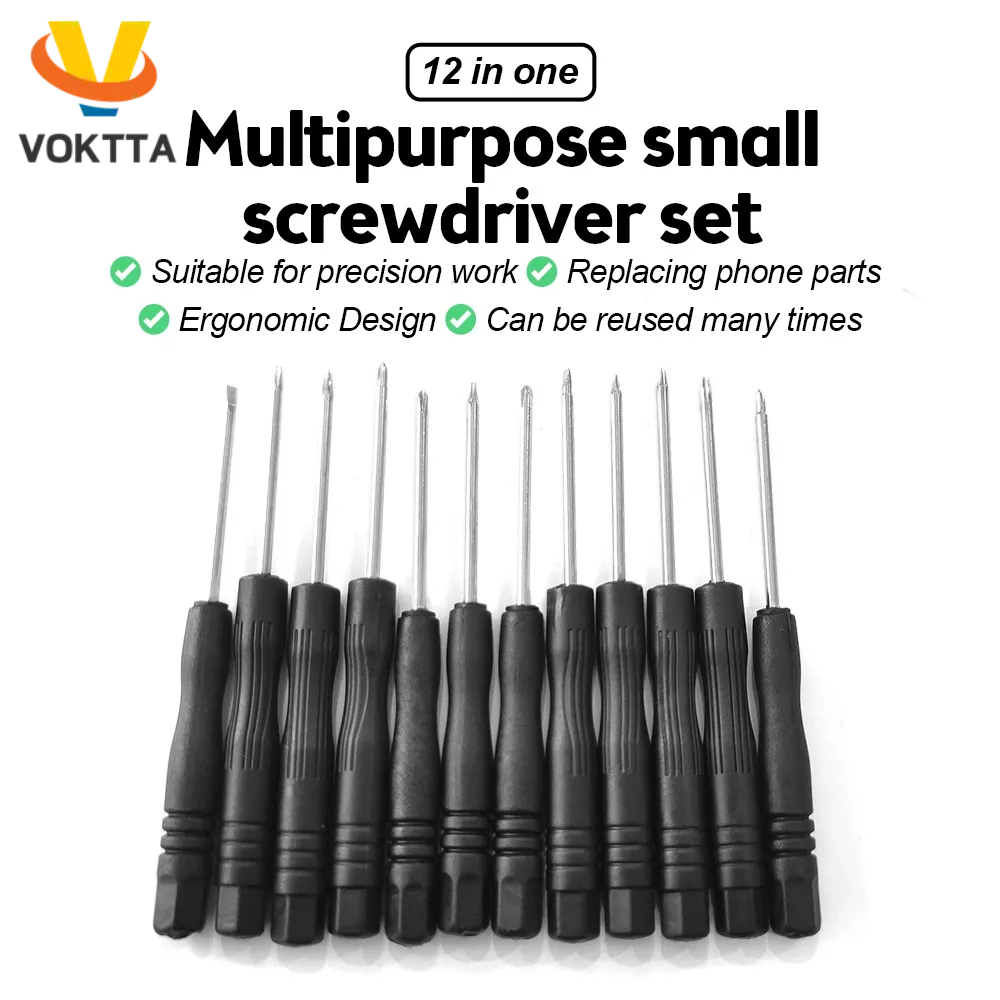 Bộ 12 tua vít nam châm Voktta mini dùng sửa chữa điện thoại thích hợp cho IPhone 7 12 Ect