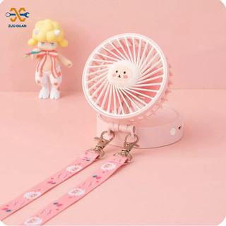 Quạt điện đeo cổ ZUOGUAN mini sạc cổng usb có đèn tiện dụng và bền