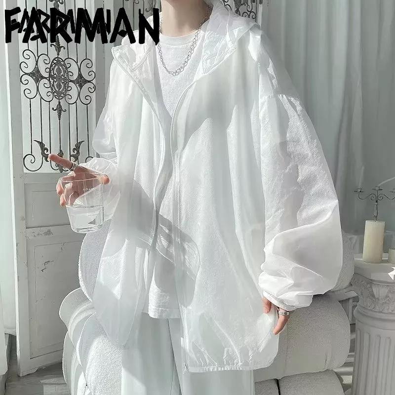 FARMAN Áo Khoác Chống Nắng Vải Lụa Lạnh Mỏng Nhanh Khô Thời Trang Mùa Hè Cho Cặp Đôi