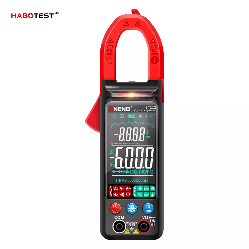 Đồng hồ vạn năng HABOTEST ST212 màn hình kỹ thuật số thông minh màu sắc 6000 số đếm AC DC 400A không cần kẹp