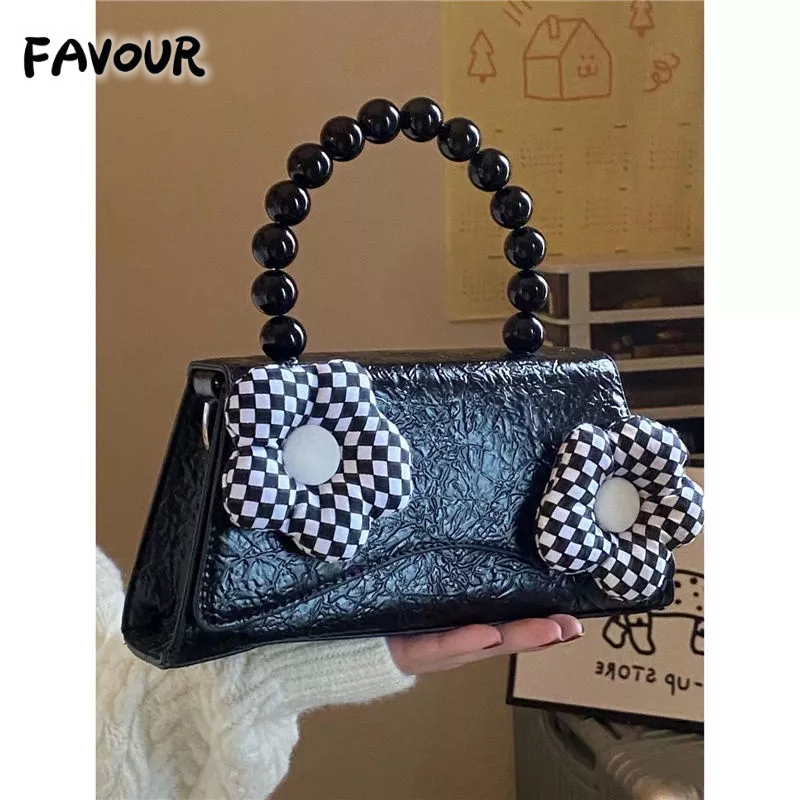 Favour Niche Túi Xách Đeo Dưới Cánh Tay / Đeo Vai Họa Tiết Hoa Màu Tối Cá Tính Nhỏ Gọn Dành Cho