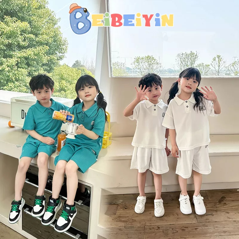 Bộ quần áo thể thao BEIBEIYIN tay ngắn thiết kế năng động hợp thời trang cho bé