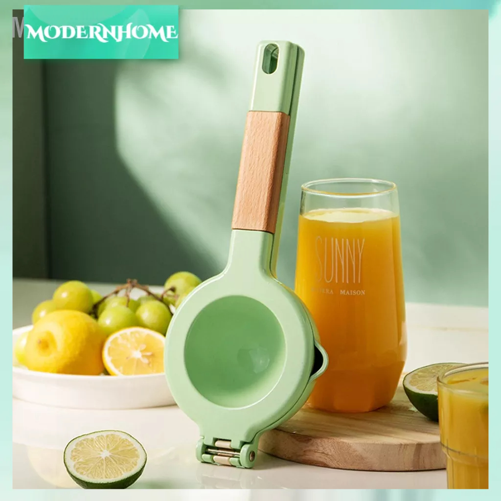 ModernHome Máy ép trái cây Citrus Tay cầm bằng gỗ kim loại mạnh Thiết kế công thái học Lớp phủ thực phẩm tay