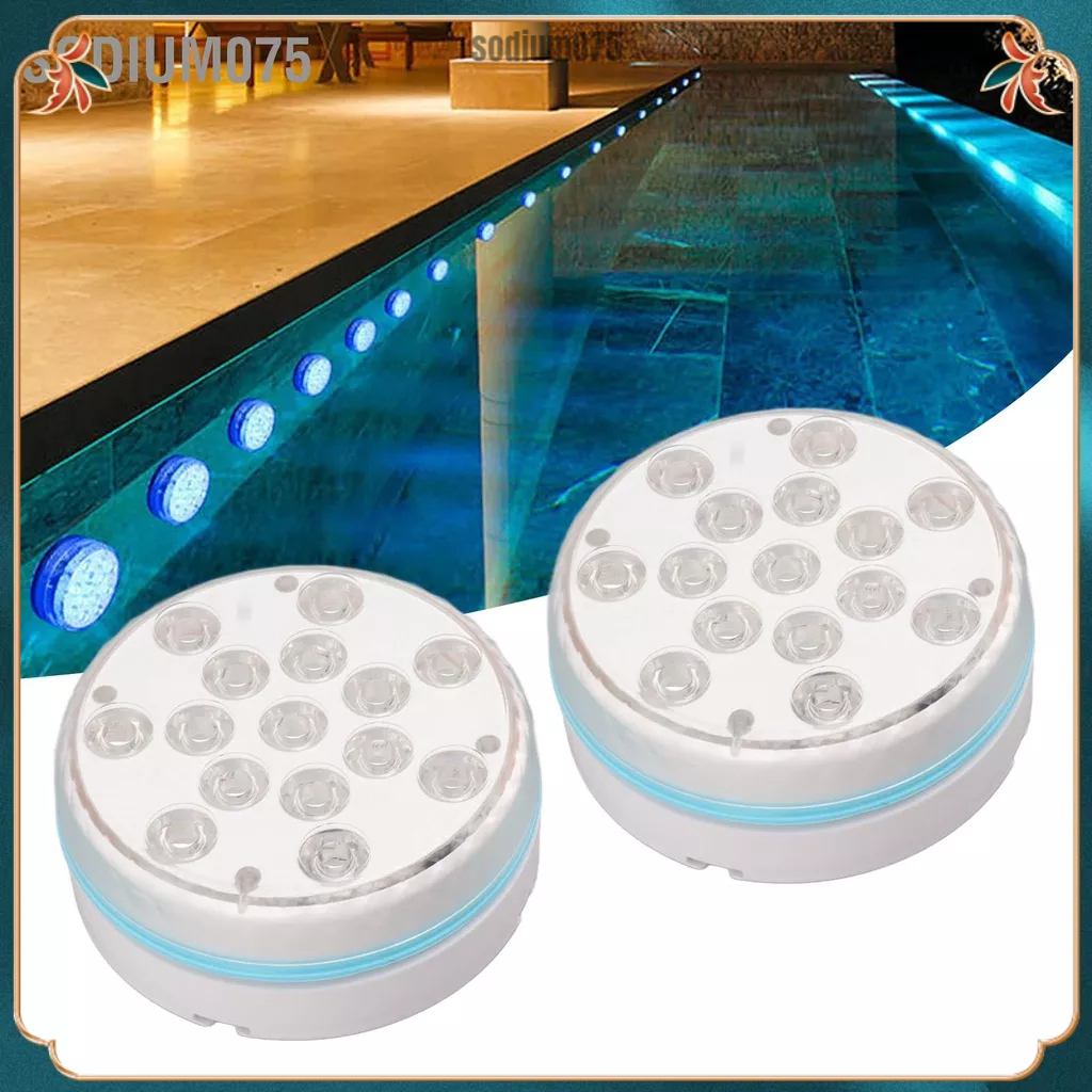 Set 2 Đèn Chìm 15 Bóng LED Có Đế Hít Nam Châm Điều Khiển Từ Xa Cho Bể Cá
