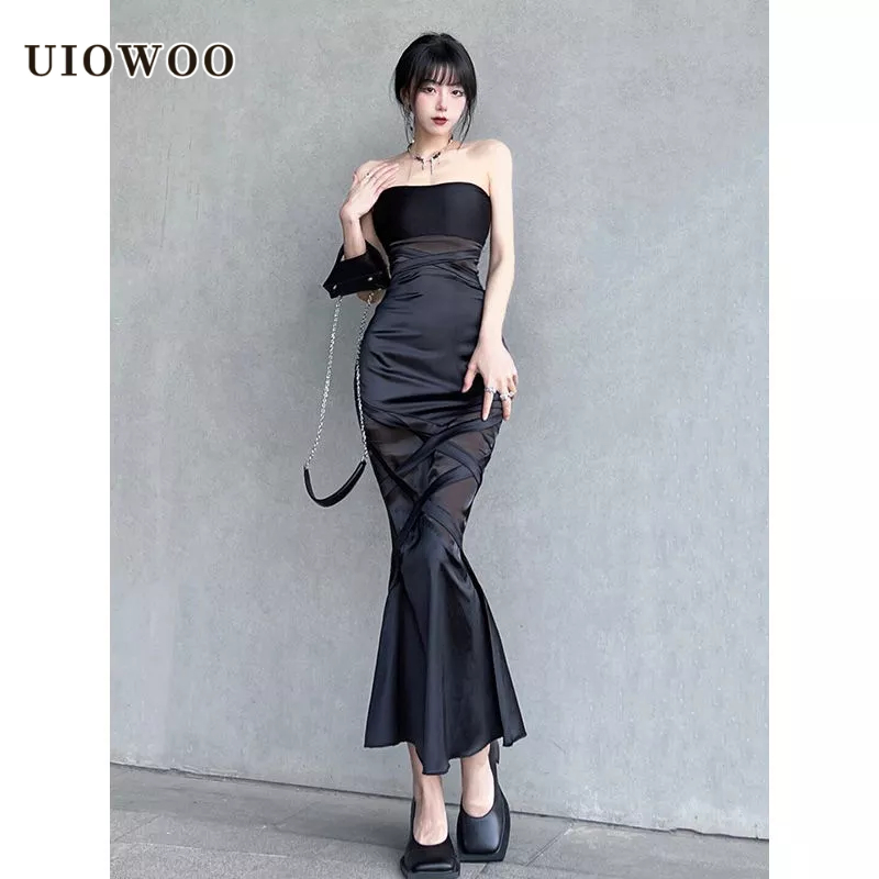 UIOWOO  Áo Liền Quần Đuôi Cá Tay Dài Thời Trang Quyến Rũ Cho Nữ