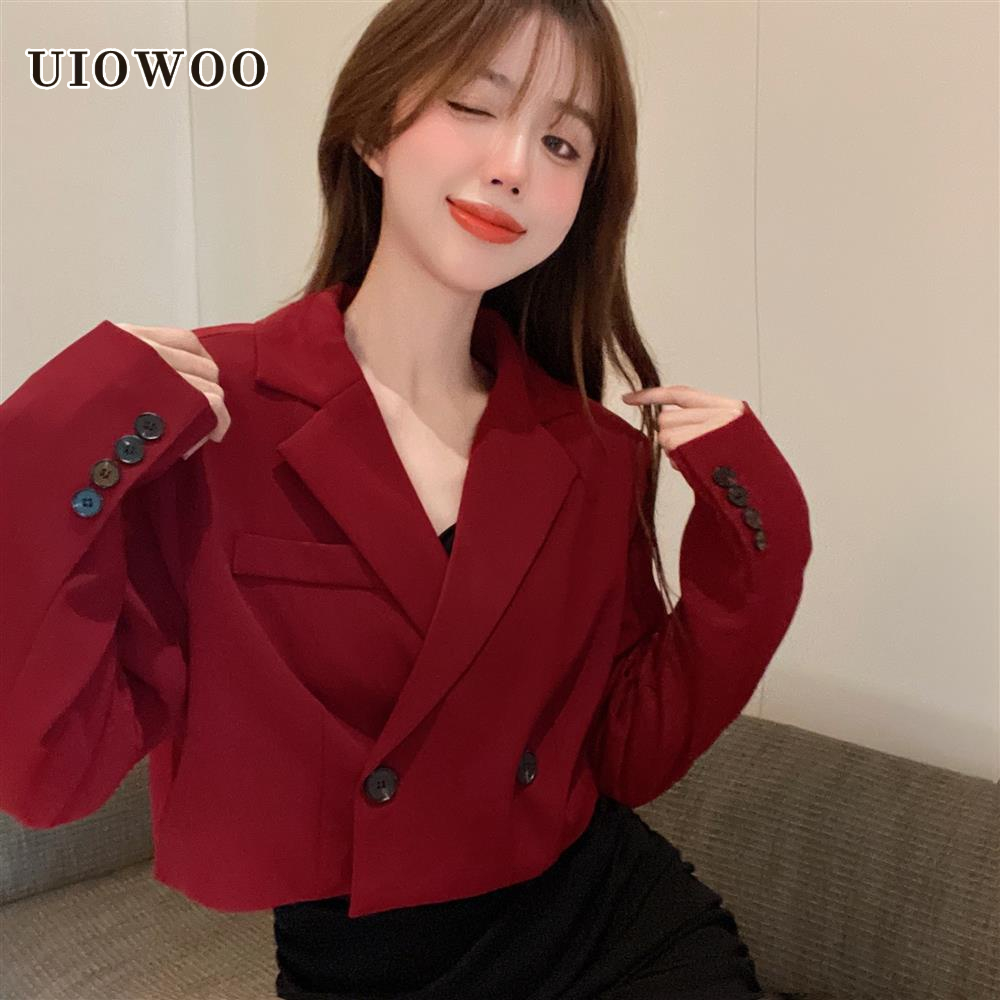 UIOWOO  Áo Khoác Nữ Tay Dài Kiểu Dáng Mới Thời Trang Quyến Rũ