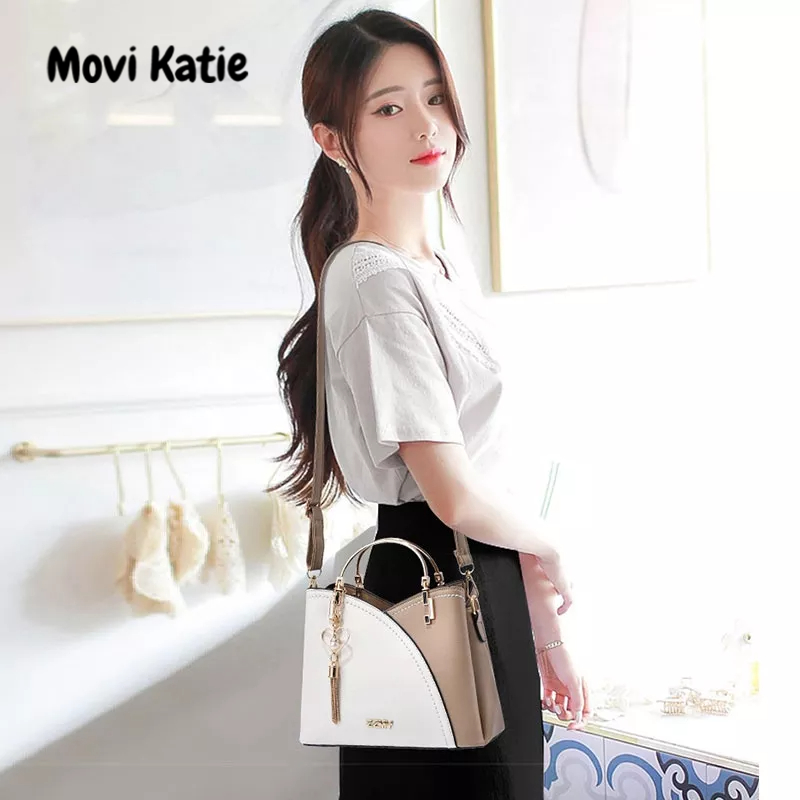 Movi Katie Túi Xách Đeo Vai Cỡ Lớn Phối Màu Tương Phản Thời Trang Hàn Quốc Cho Nữ