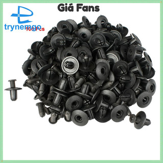 100 Đinh tán bằng nhựa màu đen 8mm dành cho xe hơi