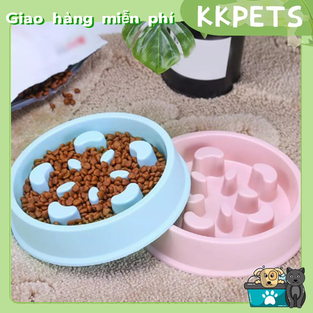 Bát ăn cho Chó Mèo ăn chậm Loại cánh hoa Chống nghẹt thở chống trơn trượt đồ dùng thú cưng KKPETS