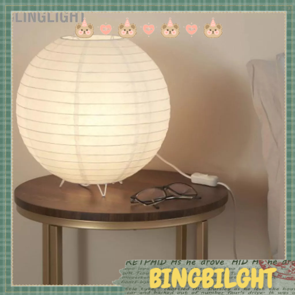 Blinglight Vỏ đèn ngủ Hình tròn Ánh sáng mềm mại Ngăn ngừa biến dạng Bóng giấy cho Bàn cạnh giường