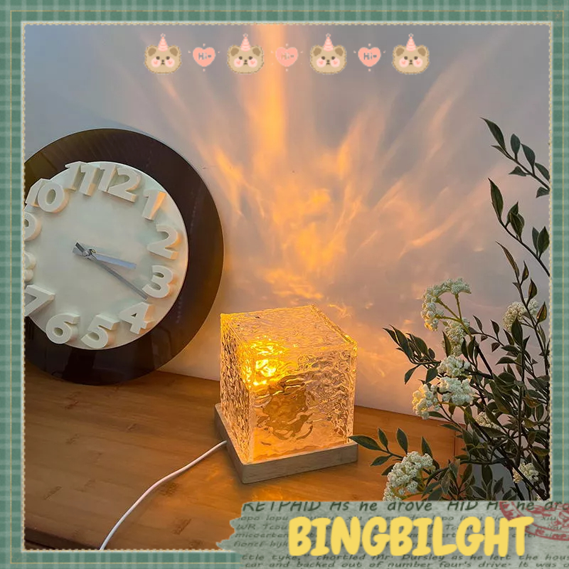 Xoay Nước Gợn Sóng Đèn Ngủ, đèn trang trí pha lê, Đèn Bàn Kim Cương Đèn Ngủ Pha Lê BLINGBLIGHT