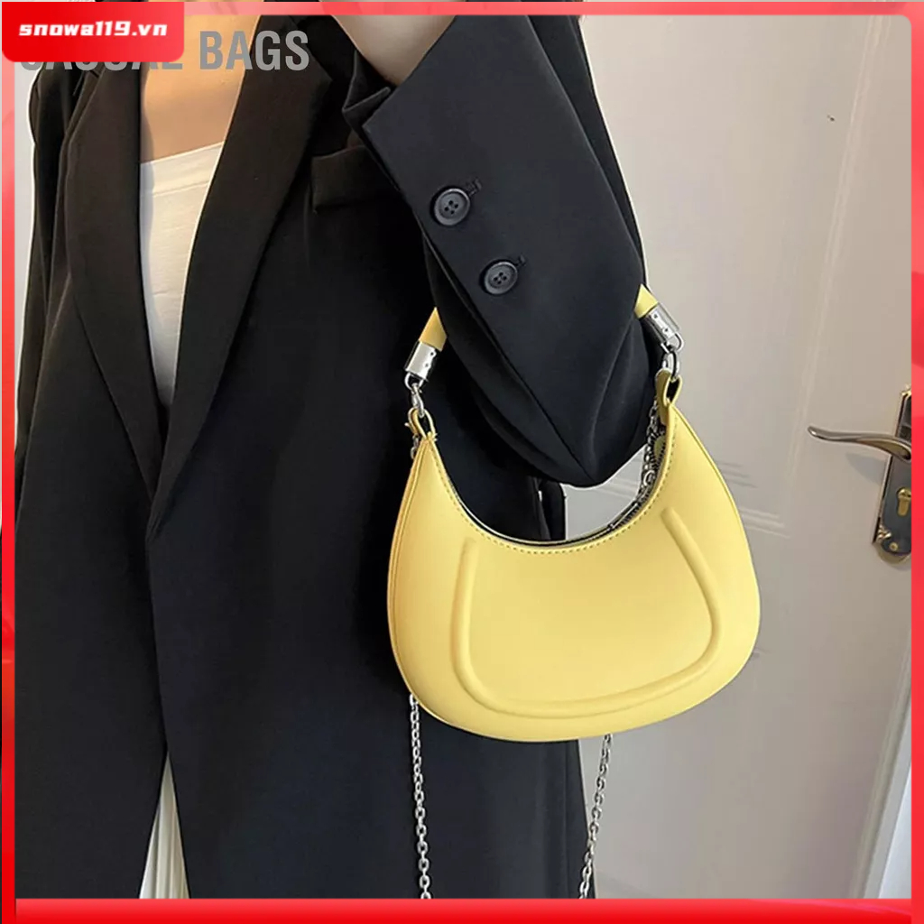 Có hàng sẵn Túi Đeo chéo Nữ Màu Trơn Chống Thấm Nước Thời Trang Thanh Lịch Bằng Da PU