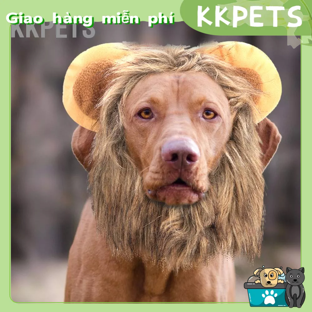 KKPETS Sáng Tạo Dễ Thương Cho Thú Cưng Chó Mèo Sư Tử Tóc Giả Nón Trang Phục Ngộ Nghĩnh Mặc