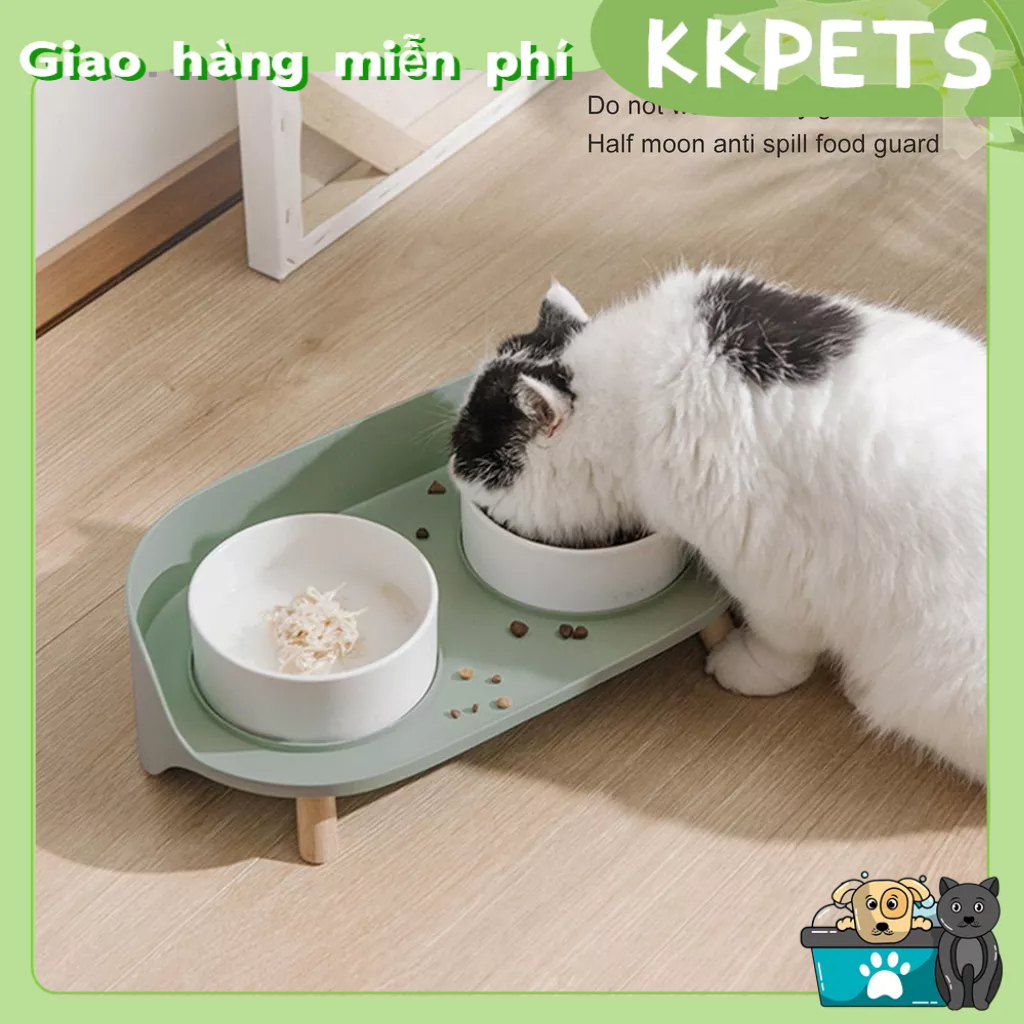 Bát ăn cho mèo bằng gốm sứ chống tràn giúp bảo vệ cột sống