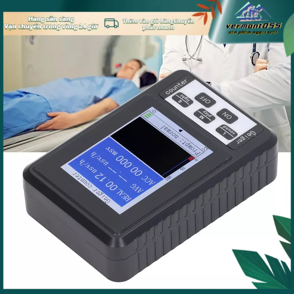 Vermont055 Máy đo bức xạ hạt nhân Geiger Counter theo dõi Beta Gamma X Ray cầm tay