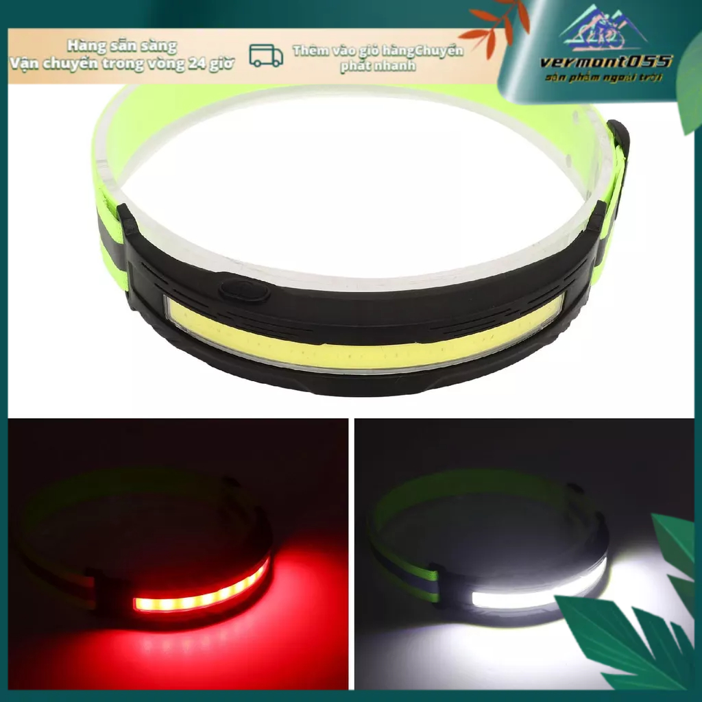 Vermont055 Đèn Đội Đầu COB Chuyên Nghiệp Độ Sáng Cao 4 Chế Chiếu IPX4 Chống Nước Có Thể Điều Chỉnh Pha Sạc Cho Ngoài Trời