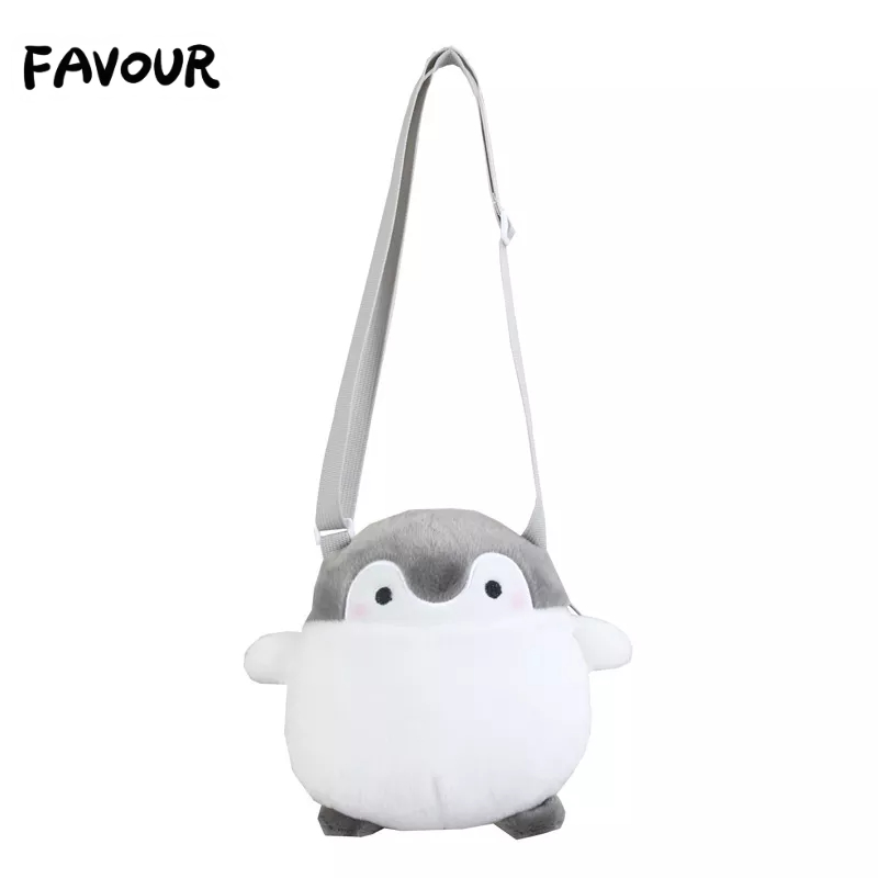Túi Đeo Chéo Hình Chim Cánh Cụt Nhồi Bông Dễ Thương Phong Cách Nhật Bản