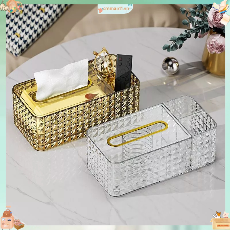 Keep order Hộp lưu trữ khăn giấy Kết cấu hình thoi Vách ngăn bên đựng ăn trong suốt cmman11.vn
