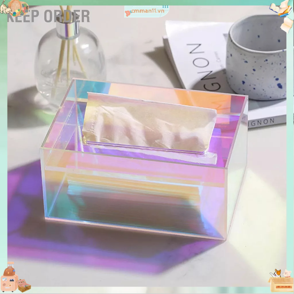 Keep order Hộp đựng khăn giấy lưu trữ acrylic Dung lượng lớn ăn cho phòng khách nhà vệ sinh