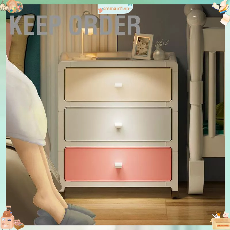 Keep order Tủ lưu trữ giá kệ để đồ gia đình PP Macaron Màu dung tích lớn ngăn kéo nhiều lớp cho văn phòng ngủ cmman11.vn