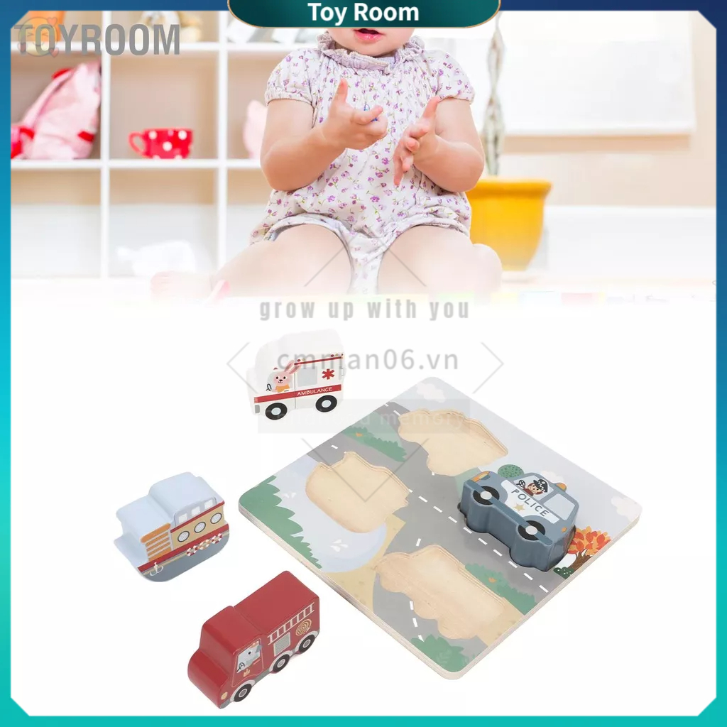 ToyRoom Câu đố về âm thanh trên ô tô dành cho trẻ mới biết đi Nhận dạng hình Giáo dục Đồ chơi ghép em bằng gỗ bé trai và gái