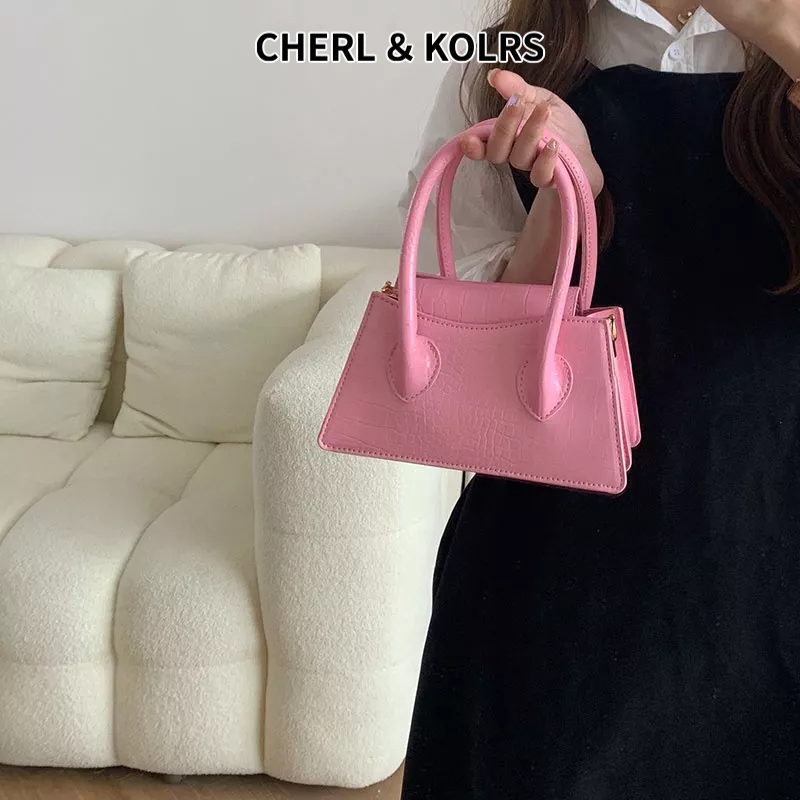 CHERLKOLRS Túi Đeo Chéo Hình Vuông Nhỏ Màu Hồng Phong Cách Hàn Quốc Thời Trang Cho Nữ